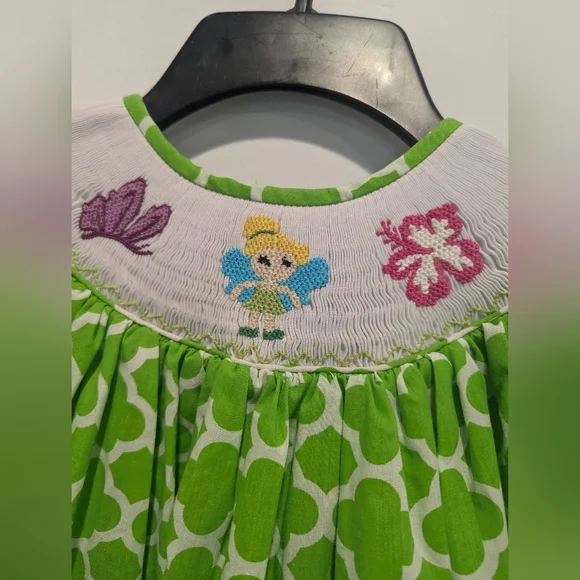 Hand Smocked Tinkerbell Dress - Picture 2 of 7